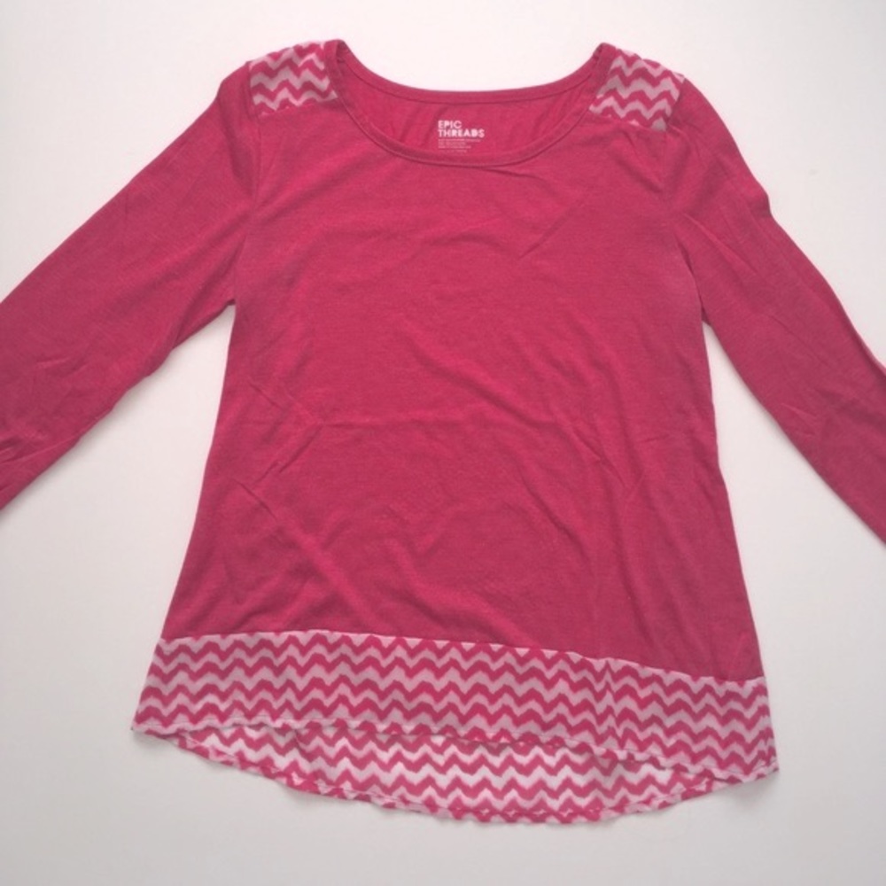 • Pink long sleeve shirt •
